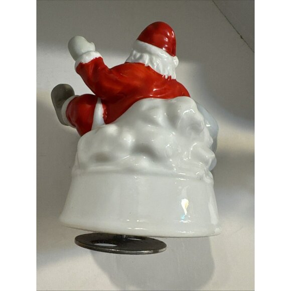 Vintage Handcrafted Musical Spinning Santa With Toy Bag E5 - Picture 8 of 11